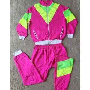 Neon Pink & Lime Track Pants Jogger Set